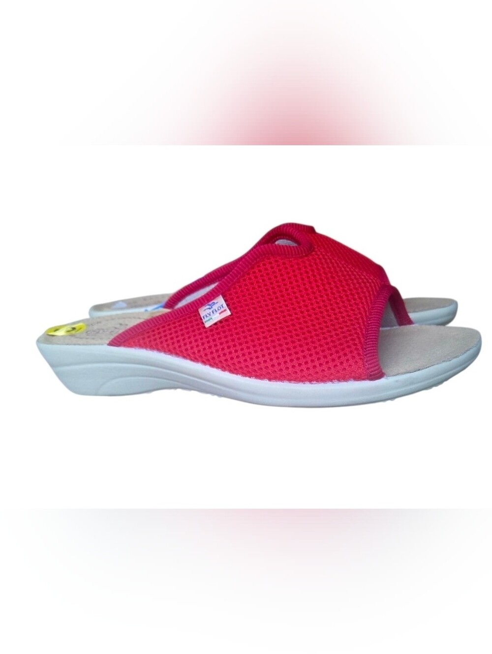 Fly Flot Red Italian Anatomic Wedge Sandals New With Tags! Size 9